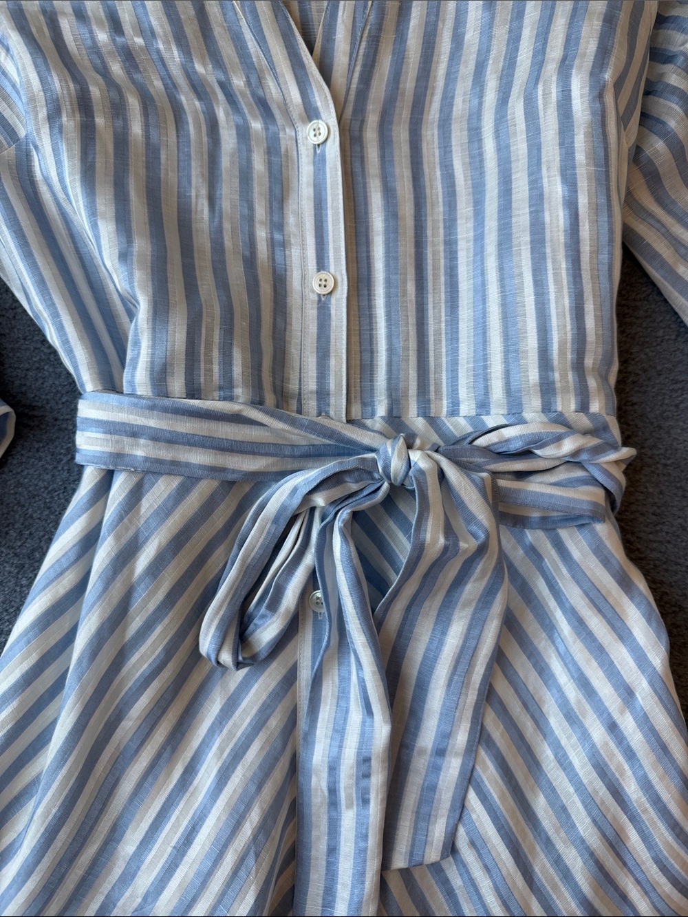 Veronica Beard Blue and White Striped Midi Dress - Picture 6 of 12